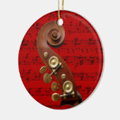 オーナメント-音楽のスクロール-あなたの色を選んで下さい セラミックオーナメント (左)