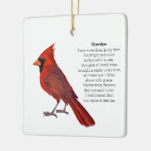 オーナメント（鳥）ショウジョウコウカンチョウ パーソナライズされた セラミックオーナメント (左)