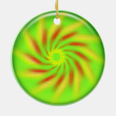 オーナメント- 3Dグリーンボールの内側のピンホイール セラミックオーナメント (裏面)