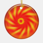 オーナメント- 3Dレッドボール内側のピンホイール セラミックオーナメント (正面)
