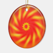 オーナメント- 3Dレッドボール内側のピンホイール セラミックオーナメント (左)
