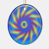 オーナメント- 3D青いボールの内側のピンホイール セラミックオーナメント (左)