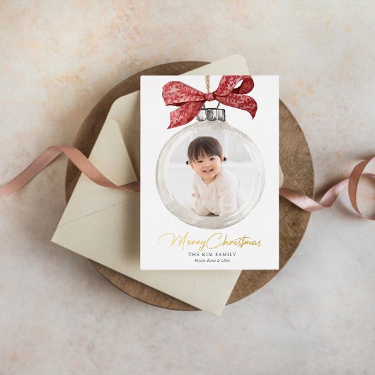 オーナメント(Bow Christmas) 箔シーズンカード