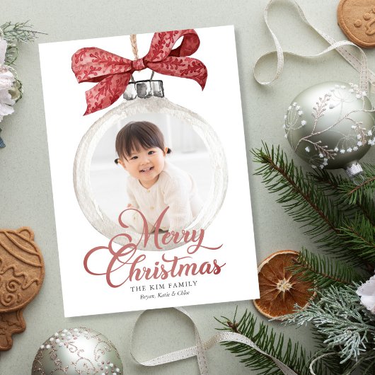 オーナメント(Bow Photo Christmas) シーズンカード