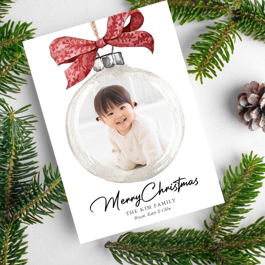 オーナメント(Bow Photo Christmas) シーズンカード