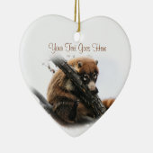オーナメント: Coatimundi #5 (ハート) セラミックオーナメント (右)