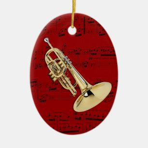 オーナメント- Mellophone-の行進の一突きあなたの色 セラミックオーナメント