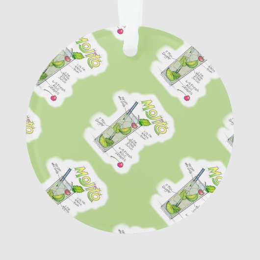 オーナメント- MOJITOのレシピのカクテルの芸術 オーナメント (裏面)