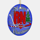 オーナメント- RNのナース-メリークリスマス セラミックオーナメント (右)