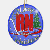 オーナメント- RNのナース-メリークリスマス セラミックオーナメント (左)