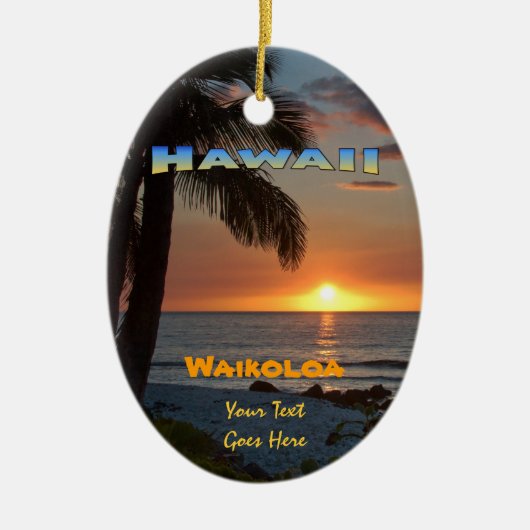 オーナメント: Waikoloa Sunset #1 （楕円形） セラミックオーナメント (正面)