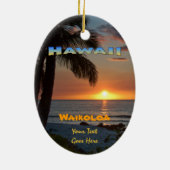 オーナメント: Waikoloa Sunset #1 （楕円形） セラミックオーナメント (裏面)
