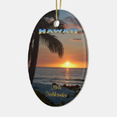 オーナメント: Waikoloa Sunset #1 (楕円形) セラミックオーナメント (左)