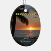 オーナメント: Waikoloa Sunset #1 (楕円形) セラミックオーナメント (裏面)