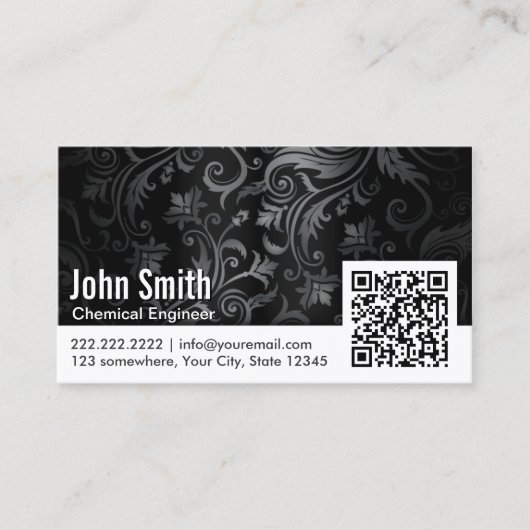 オーナメントQRコード化学技術者名刺 名刺 (正面)
