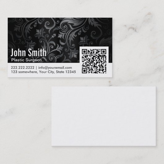 オーナメントQRコード形成外科医の名刺 名刺 (正面/裏面)