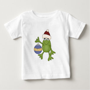 オーナメントTシャツとギフト付きサンタフロッグ ベビーTシャツ