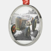 オーナメントWITH旧ヴィンテージトラクターファーム機械 メタルオーナメント (左)