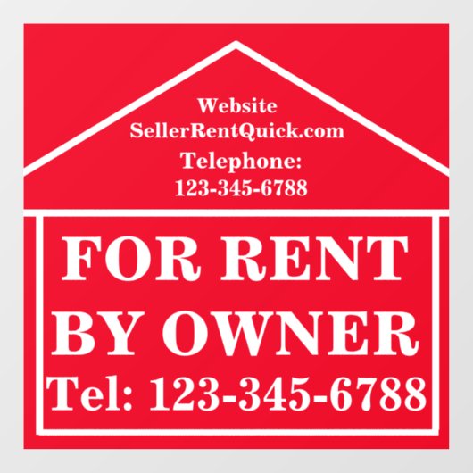 オーナーによる賃貸物件 - パーソナライズされた不動産 ウィンドウサイン (シート)