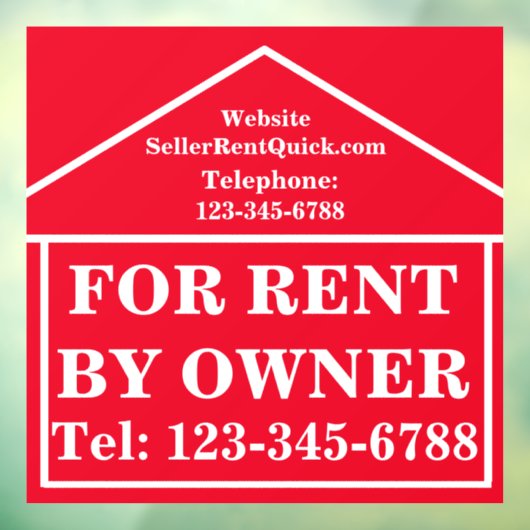 オーナーによる賃貸物件 - パーソナライズされた不動産 ウィンドウサイン (シート3)