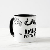 「オーナーの名前かわいらし女うん、うん！」 マグカップ (正面左)