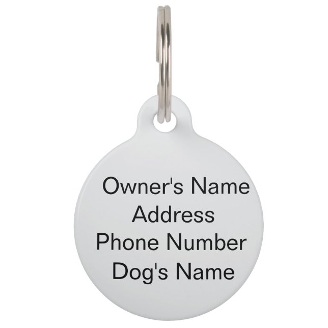 オーナーインフォラウンドドッグでパーソナライズペットタグ ペット　ネームタグ (裏面)