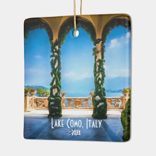 オーナーフォトレイクコモイタリアヨーロッパトラベル セラミックオーナメント (左)