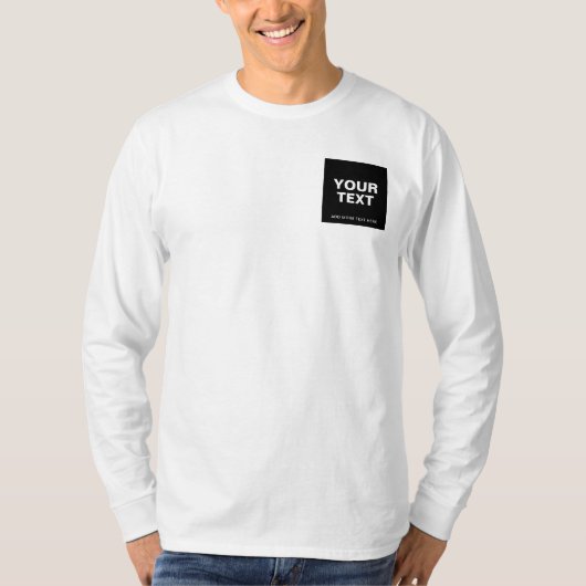 オーナー指定のテキスト 名前 写真 メンズ長袖 Tシャツ (正面)