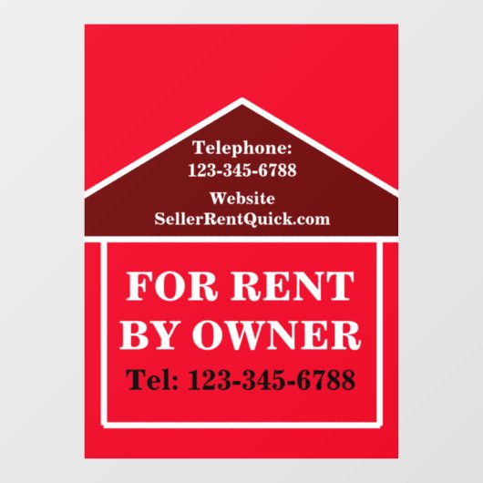 オーナー様による賃貸物件用のカスタマイズされた不動産ウィンドウクリング ウィンドウサイン (シート)