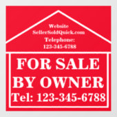 オーナー様直接販売用カスタムモダン不動産 ウィンドウサイン (シート)