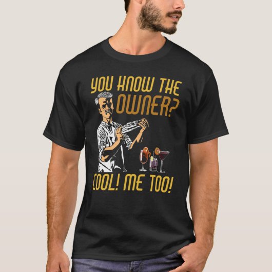 オーナー知ってる クールミーToo バーテンダー Tシャツ (正面)