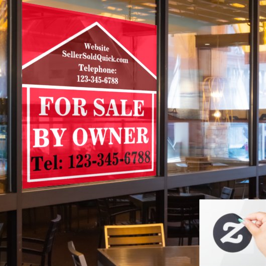 オーナー販売中 大胆な 現代の不動産 ウィンドウサイン (レストラン窓)