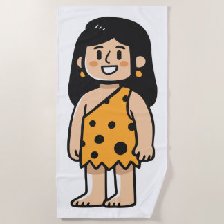 オーナ原始人女性 ビーチタオル