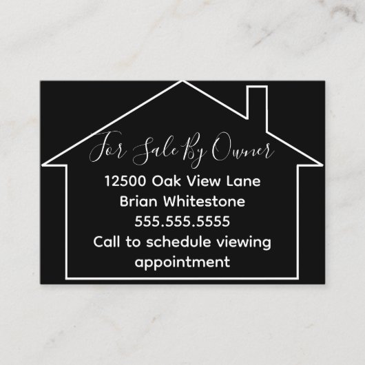 オーナ実在ーブラックハウス不動産仲介業者販売用エステート 名刺 (正面)
