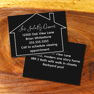 オーナ実在ーブラックハウス不動産仲介業者販売用エステート 名刺