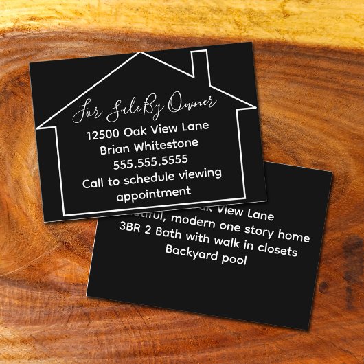 オーナ実在ーブラックハウス不動産仲介業者販売用エステート 名刺