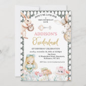 オーネダーランドのアーチグレーダイヤモンドアリス1歳 招待状 (正面)