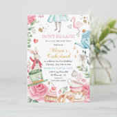 オーネダーランドティーバースデーパーティーガールファースト誕生日 招待状 (スタンド正面)