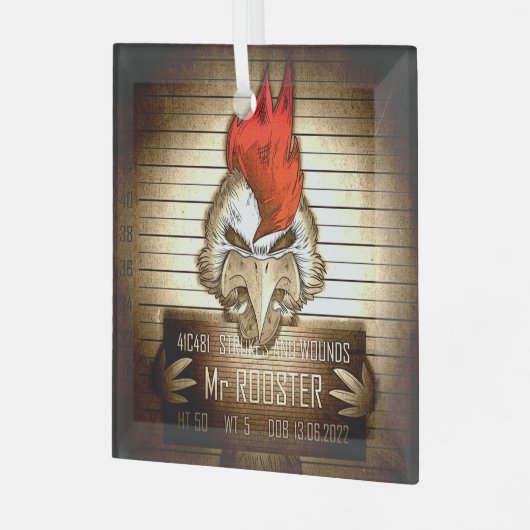 オーネメントエンヴェレ氏ルースターヴィンテージ ガラスオーナメント (正面左)