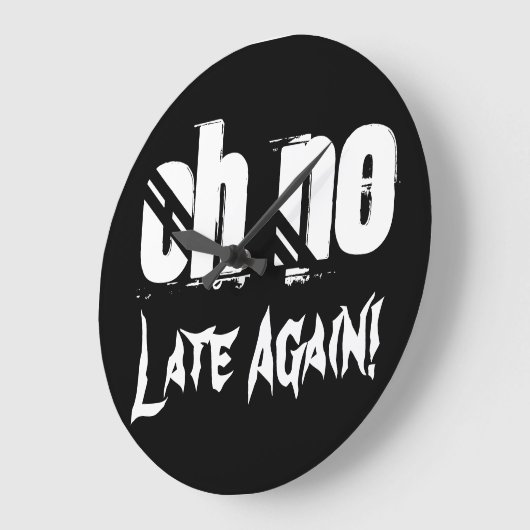 オーノーレイタイム引用文タイポグラフィ ラージ壁時計 (傾斜)