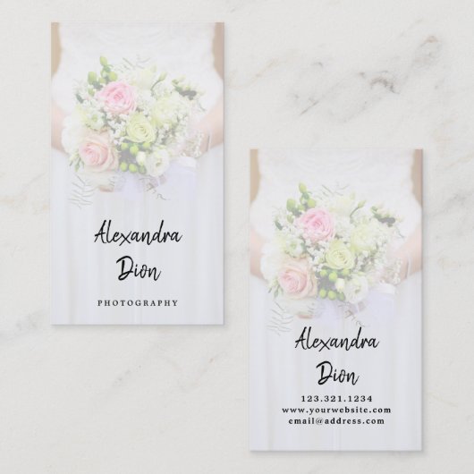 オーバエレガントモダンミニマルレー写真撮影 名刺 (正面/裏面)