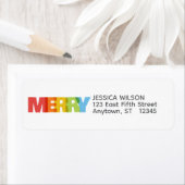 オーバカラフルーメリーリングホリデー差出人住所 ラベル (インサイチュ)