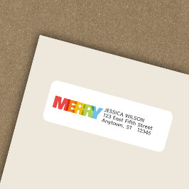 オーバカラフルーメリーリングホリデー差出人住所 ラベル