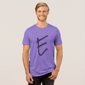 オーバサイズ「E」パープルTシャツ トライブレンドＴシャツ (正面全面)