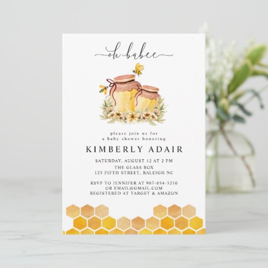 オーバビーイエローウォーター色のまわりにフローラ 招待状 (スタンド正面)