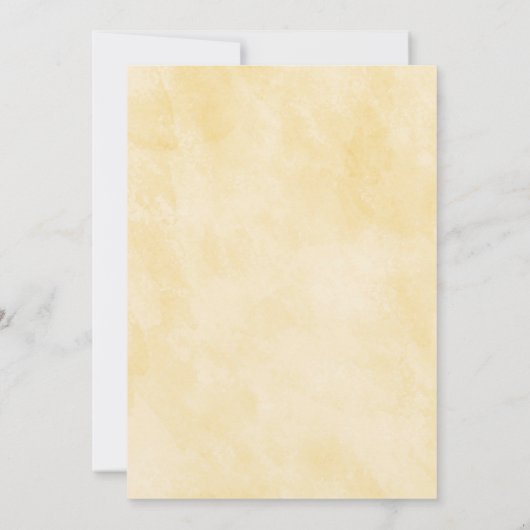 オーバビーイエローウォーター色のまわりにフローラ 招待状 (裏面)