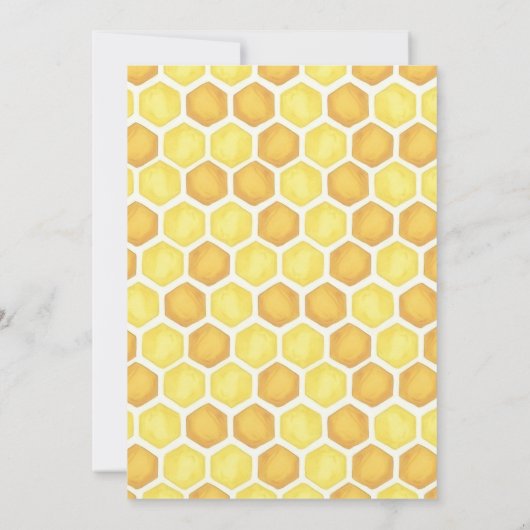 オーバビーハニービー女の子ベビーシャワー 招待状 (裏面)