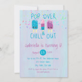 オーバポップ・アートのー&チルアウト氷ポップ・アートの誕生日招待状 招待状 (正面)