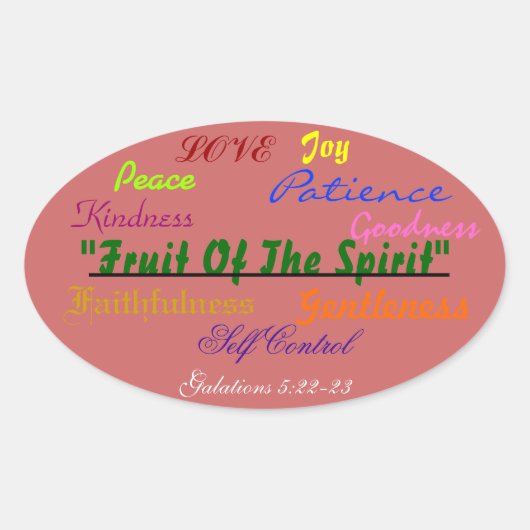 オーバルはっきりしたステッカーSprit verseのフルーツ！ 楕円形シール (正面)