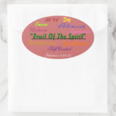 オーバルはっきりしたステッカーSprit verseのフルーツ！ 楕円形シール (バッグ)